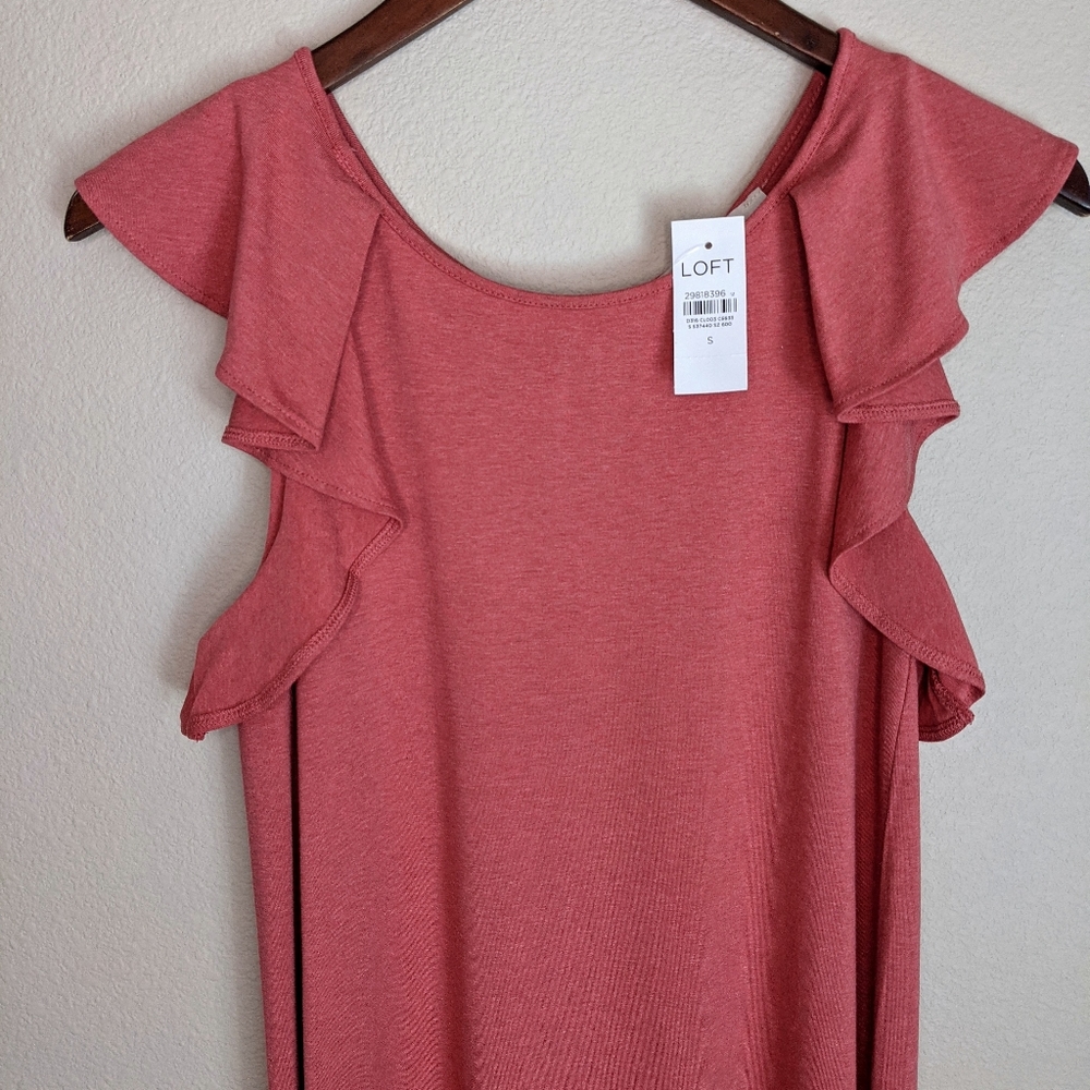 NWT Loft Pink Ruffle Dress